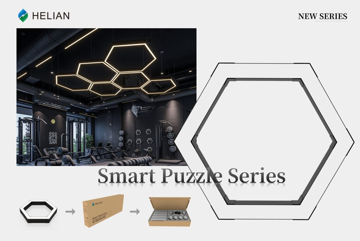 Helian Hexagonal Modular Creative LED Lighting Office Gym Mall Hexagonal Splicing Shaped Pendant Lighting - Helian Lighting